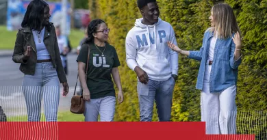 Four UL students outside