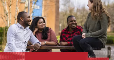 Four UL students outside