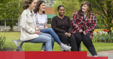 Four UL students outside