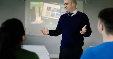 lecturer addressing students in class