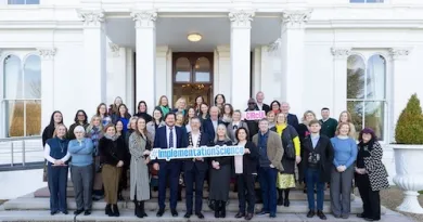 people pictured at the launch of CircUL outside Plassey House