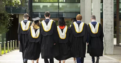 Graduation students in gowns