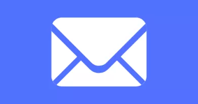 icon of white envelope against a solid blue background