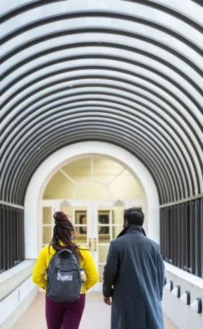 Students in tunnel