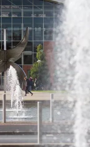 water feature on a sunny day