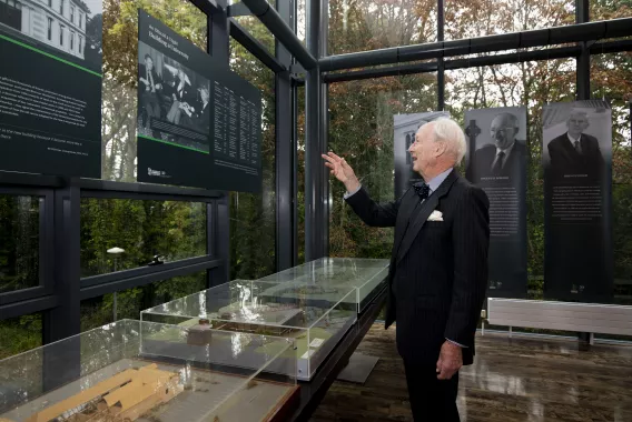 Ed Walsh looking at the exhibition