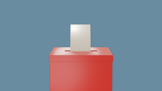 image shows a ballot box