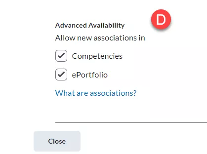 Screenshot of Advanced Availabilty option 