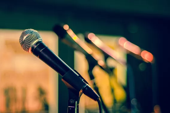 microphones in a row