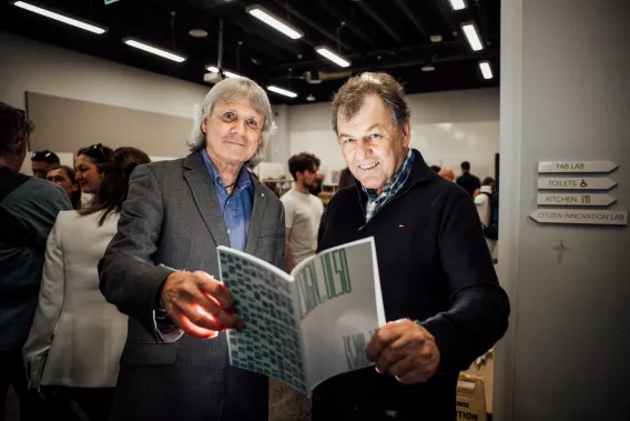 Professor Nigel Healey and Professor Sean Arkins pictured at the event in the city campus