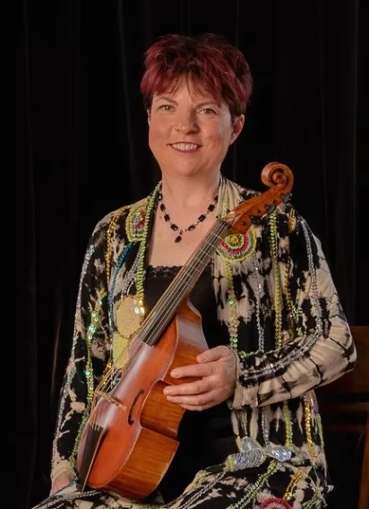 brooke holding a violin