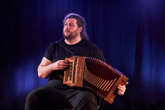 Man playing an accordion 