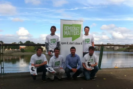 Tomás at a canvass in Limerick