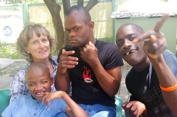 Gena with the children in Haiti