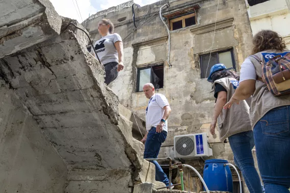 Colin Lee at work in the Lebanon