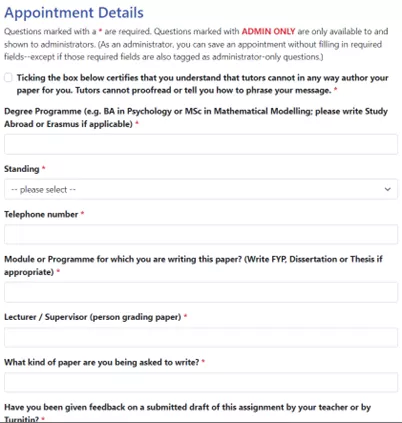 appointment details wc online