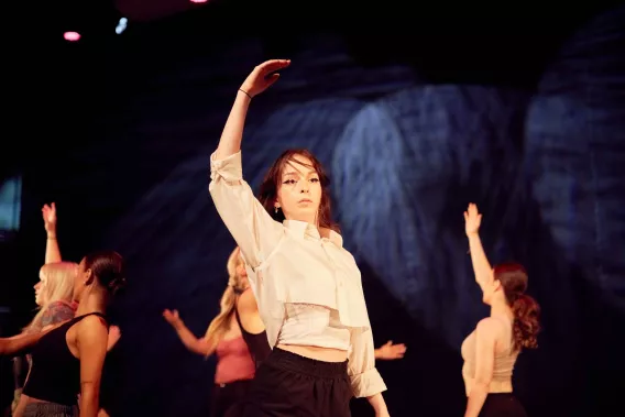 Students of MA and BA Irish Dance, dancing on stage