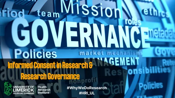 Decorative image with 'Informed Consent in Research & Research Governance'