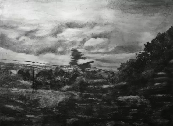 Road, drypoint on aluminium, 52 x 72 cm 