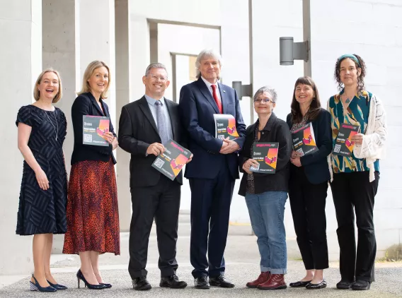 L to R: Lorna Kerin, Professor Noralee Kennedy, Professor Colum Dunne, Professor Nigel Healey, Professor Maura Adshead, Professor Anne MacFarlane and Professor Helen Phelan