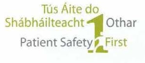 Tús Áite Shábháilteacht Othar/Patient Safety First Logo