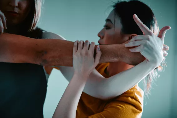 Close up shot of people dancing