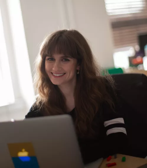 Lyndsey Hall working at laptop