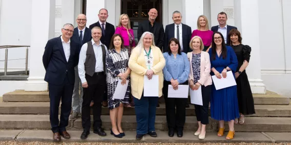 14 PSEA winners with Professor Shane Kilcommins and Director HR, Bobby O'Connor