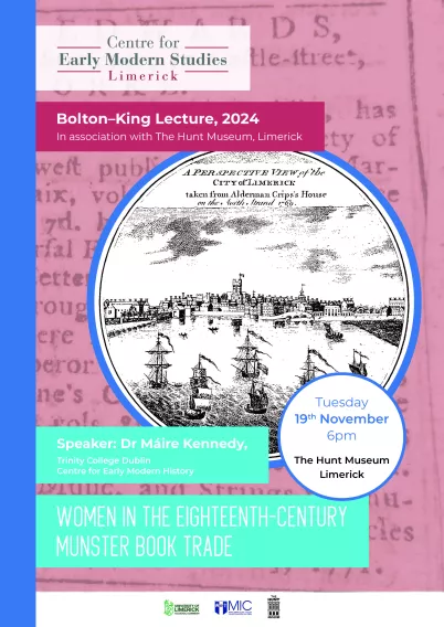 Bolton-King lecture, 19 November, The Hunt Museum, Limerick