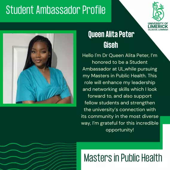 Queen Alita Peter Gisah, Student Ambassador doing her Master's in Public Health's profile