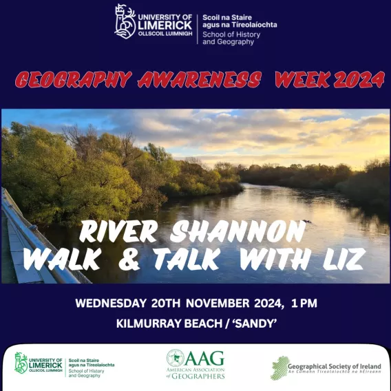 RIver shannon walk and talk with liz as part of the geography awareness week