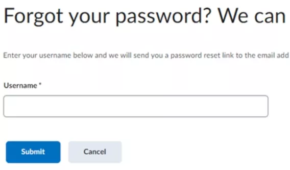 Brightspace - Forgot password