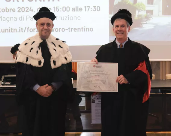  Prof Donald Truxillo  receives title of Distinguished Visiting Professor from University of Trento, Italy