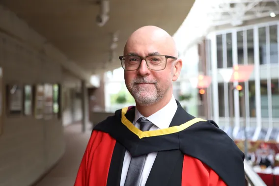 A picture of Professor Colin Fitzpatrick in his academic robes