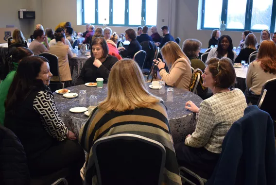 Large groups seated at tables at CIPD event 2025