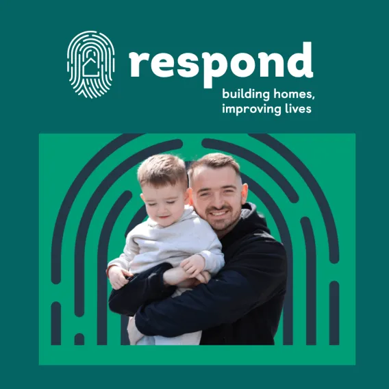 Respond icon showing a men with a child in his arms.