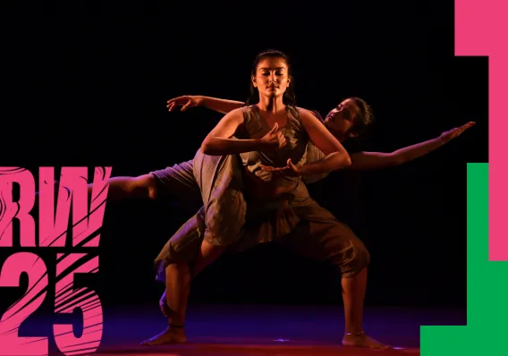 Research Week poster showing two dancers on stage