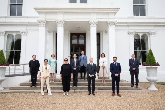 Image shows delegation including the French Ambassador H.E. Vincent Guérend & UL President, Prof. Kerstin Mey