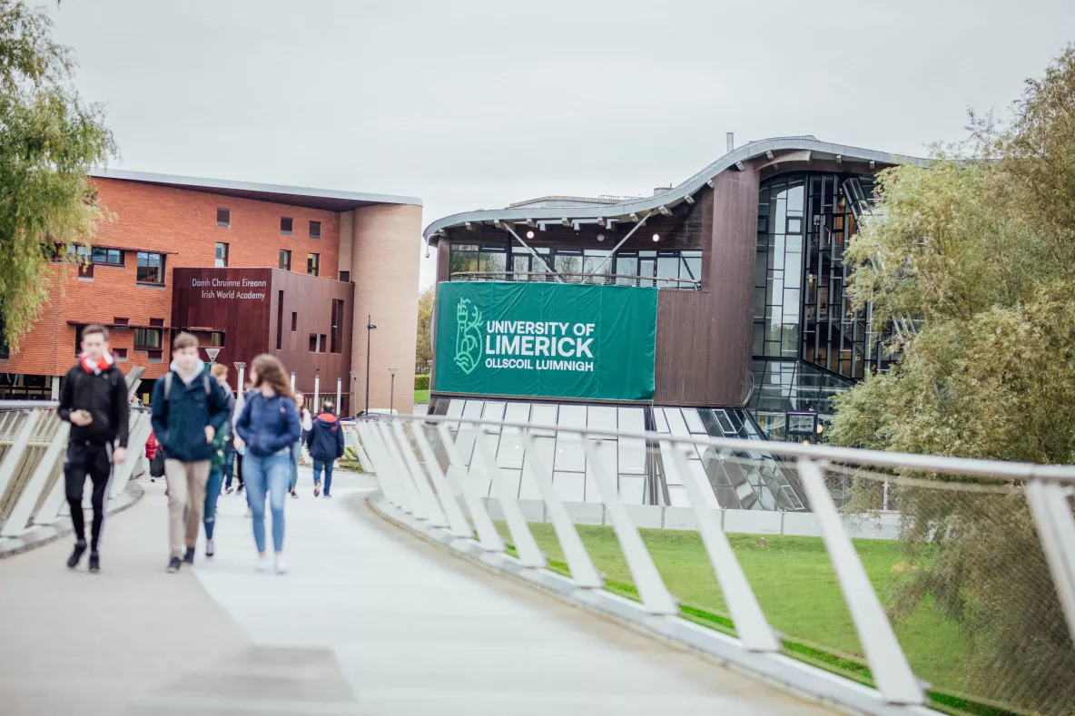 Students Crossing UL Living Bridge