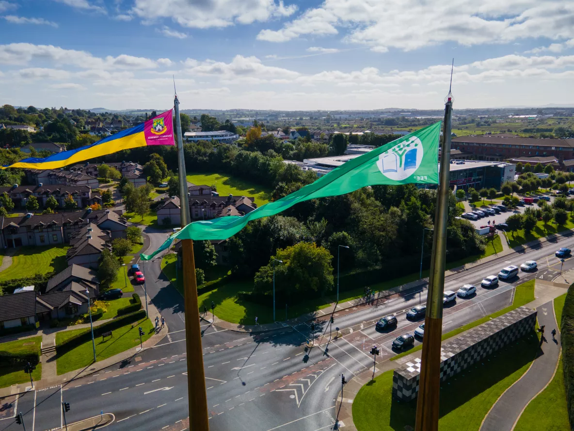 Flags flying outside University of Limerick