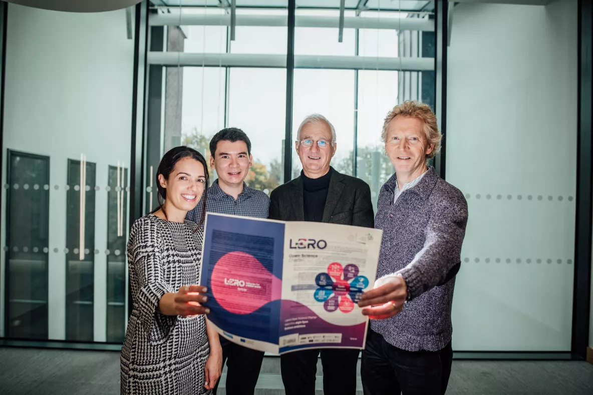 A group pictured with the new Open Science charter