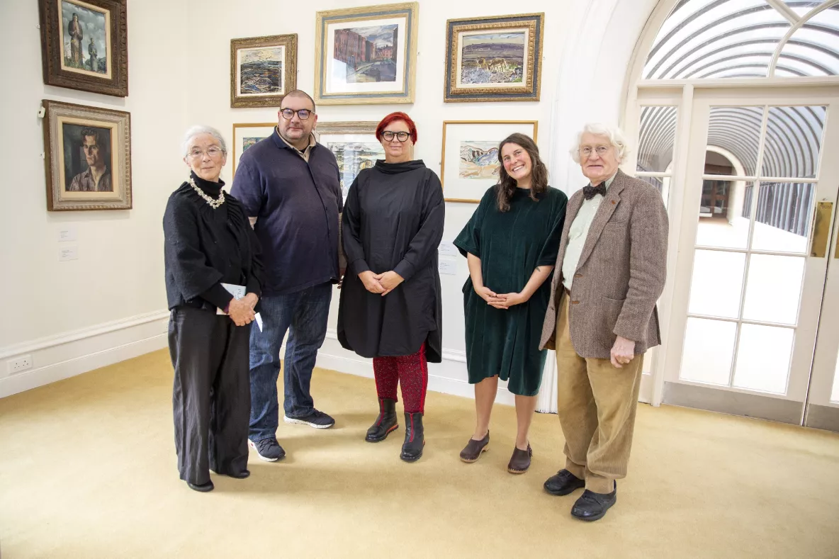 A group pictured in the The Irish American Cultural Institute gallery at Plassey House