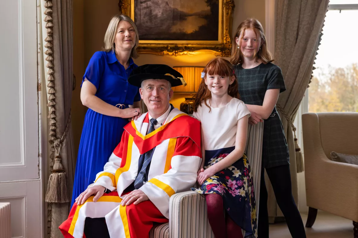 John Kiely pictured with his family in Plassey House