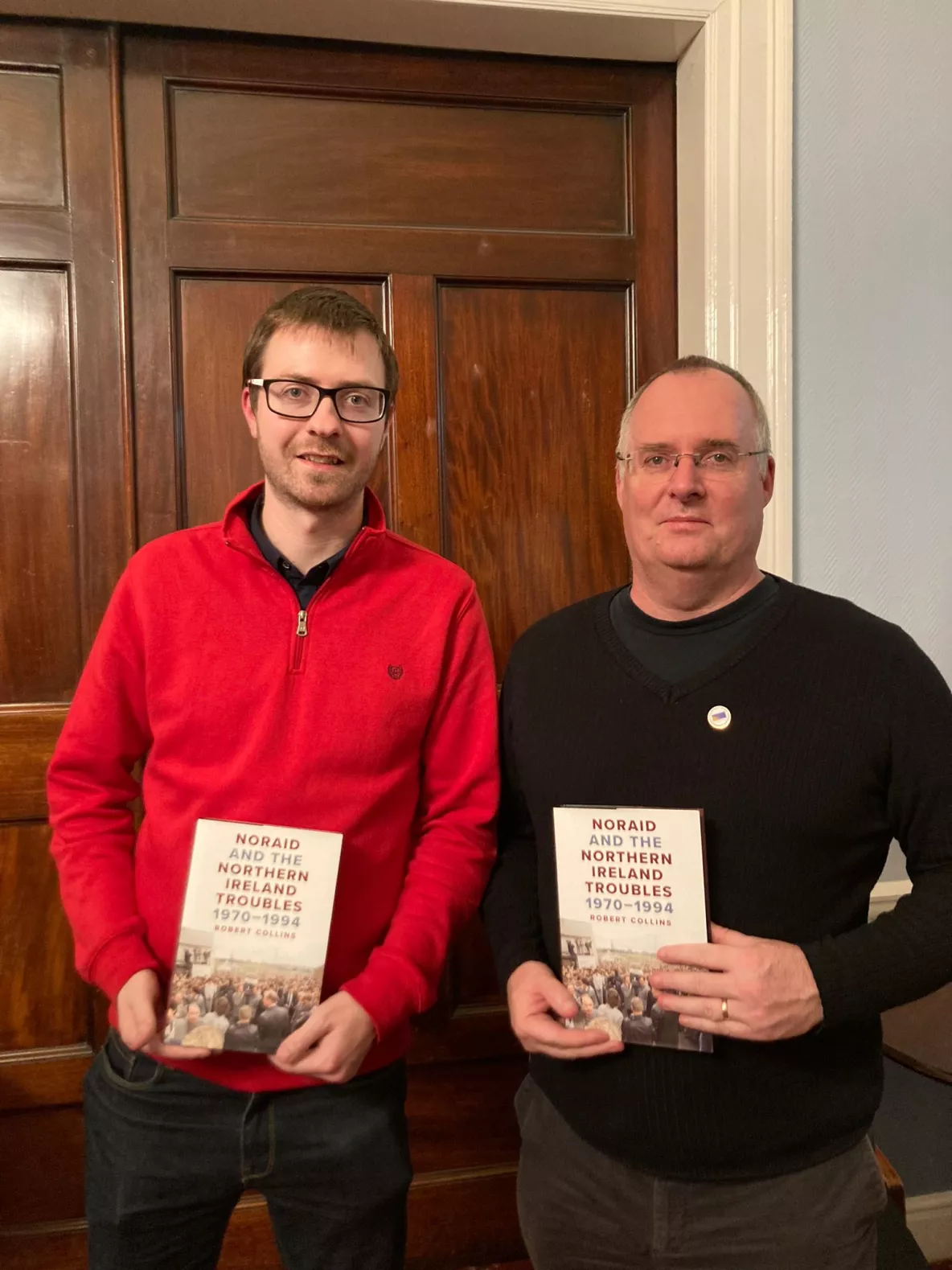 Dr Ruan O’Donnell, Senior Lecturer in History at the University of Limerick, and the author, Dr Robert Collins at the recent launch of Noraid and the Northern Ireland Troubles, 1970–94