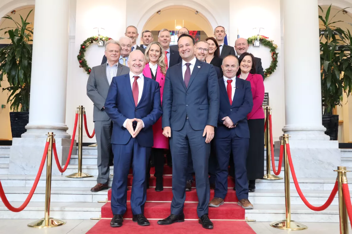 The taskforce pictured with Tanaiste Leo Varadkar