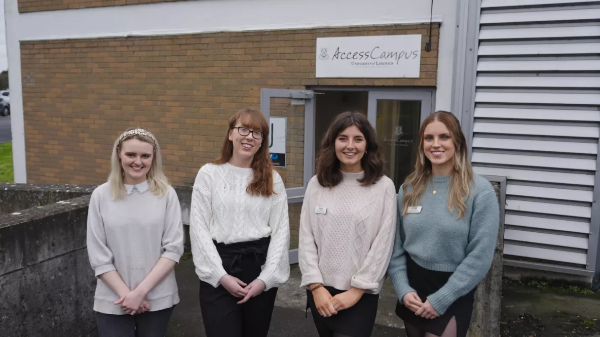 The group of students outside UL's Access Campus