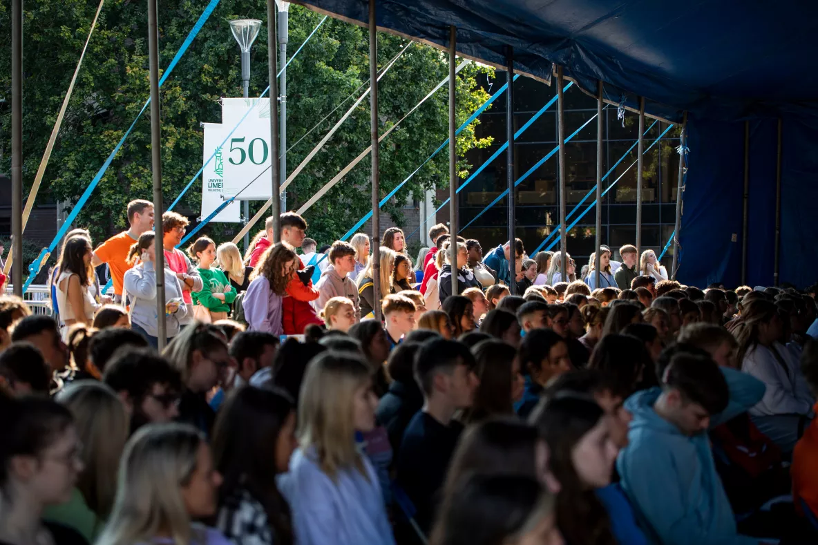 A pic of students attending Open Days at UL