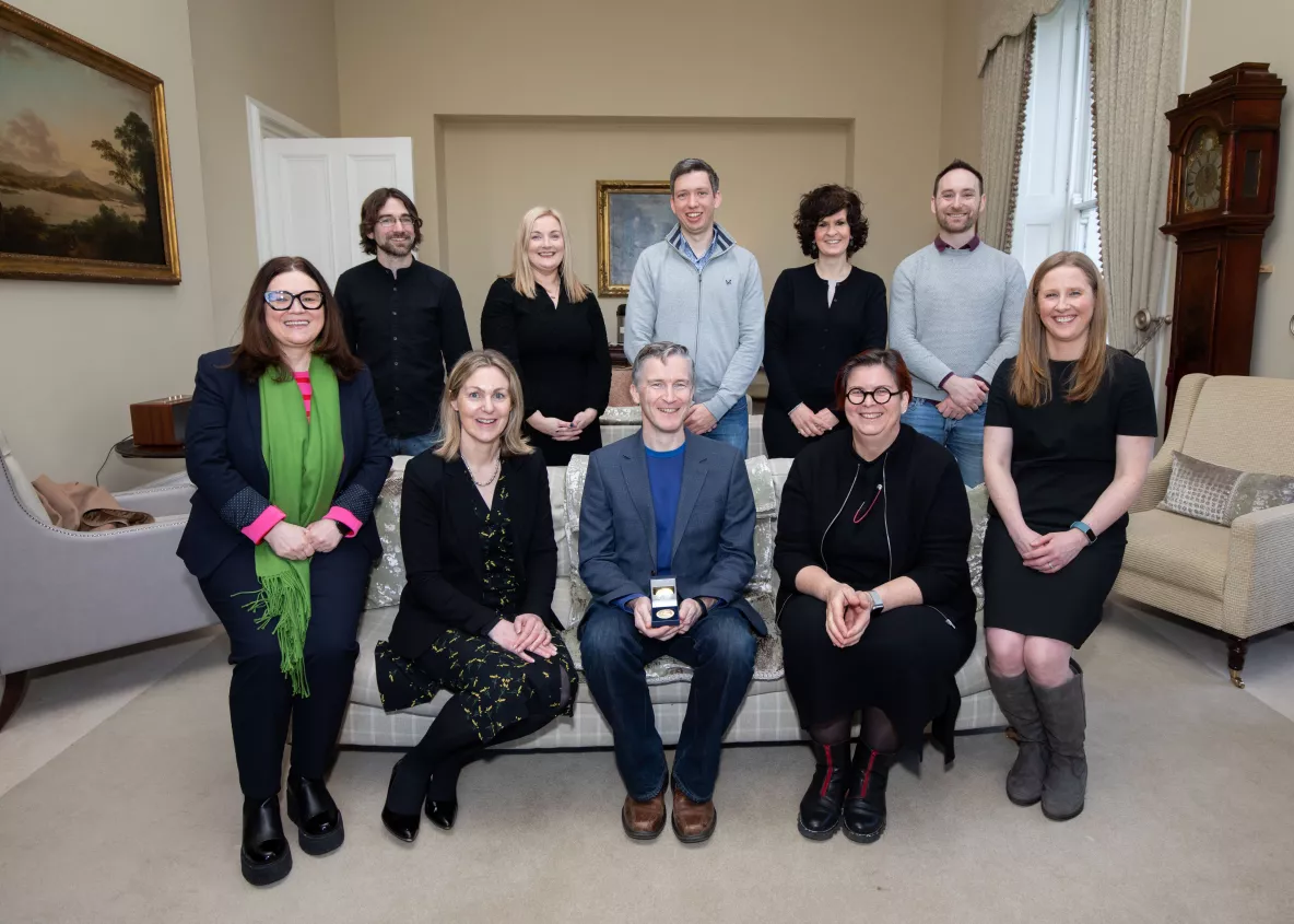 A picture of a group at the award ceremony in UL