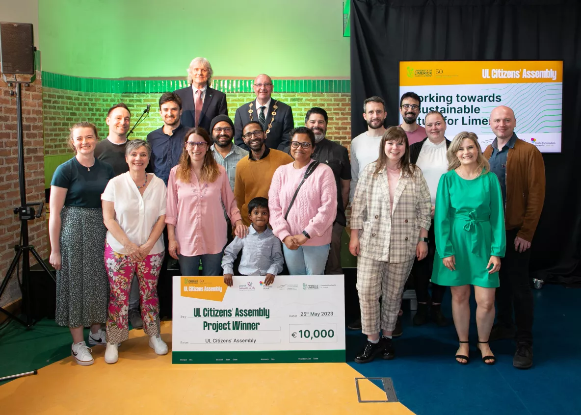 The winning teams pictured at the UL Citizens' Assembly