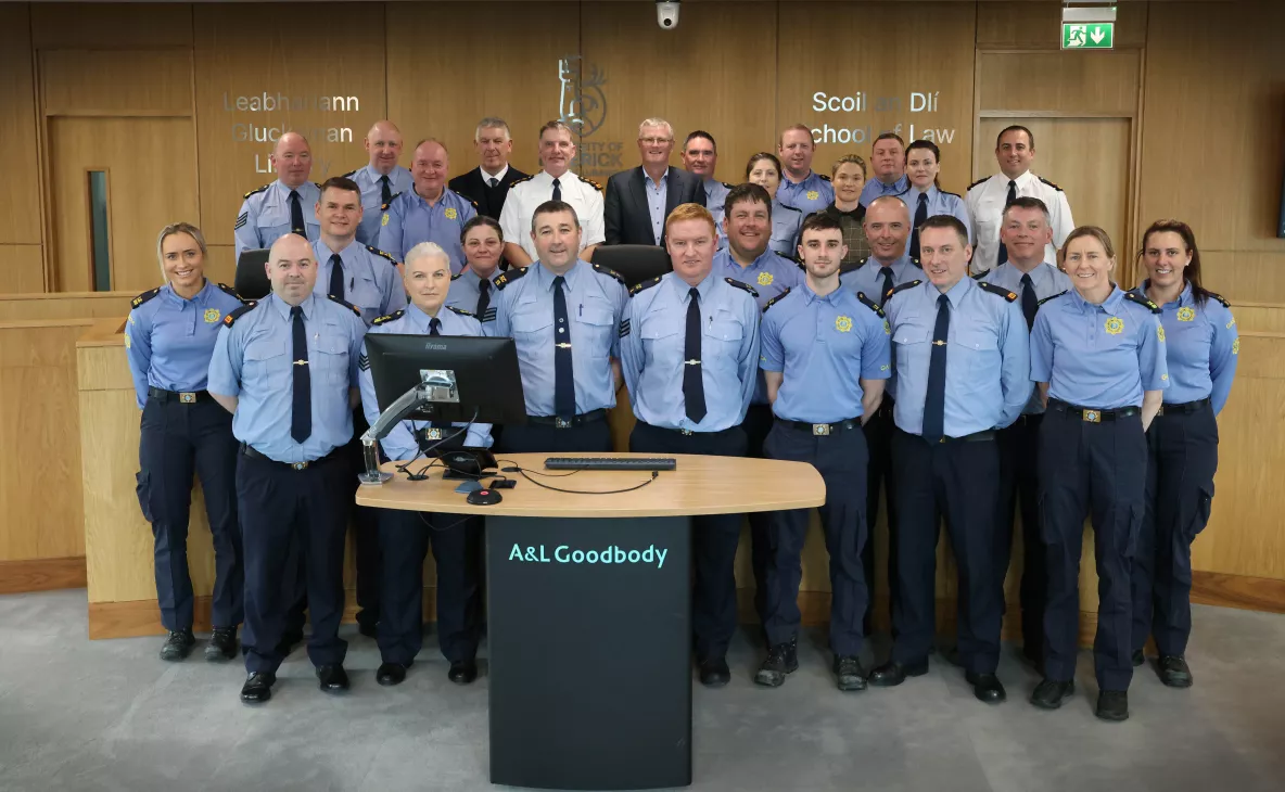 Group photo of Gardai attending Moot Court presentations